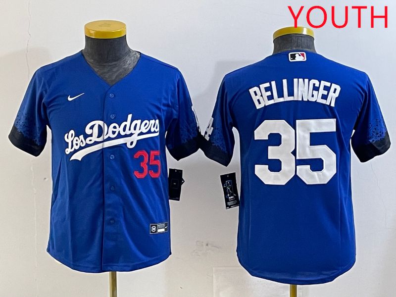 Youth Los Angeles Dodgers #35 Bellinger Blue City Edition 2025 Nike MLB Jersey style 1->youth mlb jersey->Youth Jersey